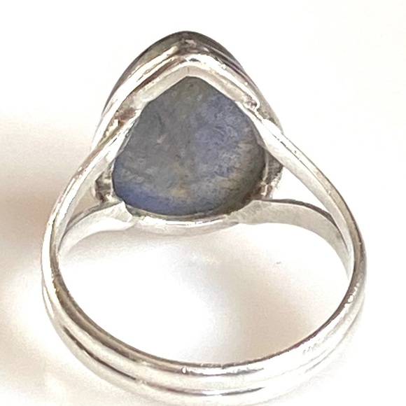 Labradorite Sterling 925 Ring Size 9 Artisan Flaw chip on the side - Picture 14 of 16